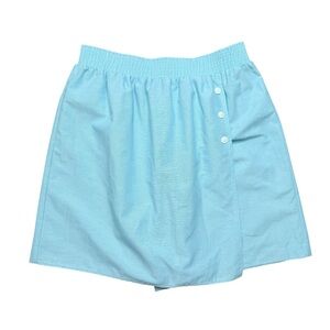 Vintage 80s skort teal blue 3 button detail Cricket Lane size S/M